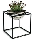 DanDiBo Blumenhocker Metall mit Topf Schwarz Silber Blumenhocker 96256