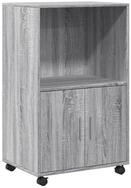 vidaXL Sideboard Rollschrank Grau Sonoma 55x40x91 cm Holzwerkstoff (1 St)