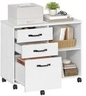 VASAGLE Aktenschrank Rollcontainer, mit Rollen nd 3 Schubladen