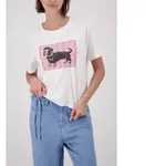 Monari T-Shirt Shirt Dackel Regular fit mit Dackelprint wei&szlig; XS (34)