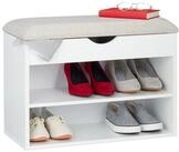 relaxdays Schuhbank Wei&szlig;e Schuhbank gepolstert