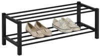 IDIMEX Schuhregal NAVAN, Schuhaufbewahrung aus Metall mit 2 Ablagen schwarz