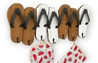 DanDiBo Hakenleiste Sandalen MR91 Garderobenleiste Holz Metall Wei&szlig;...