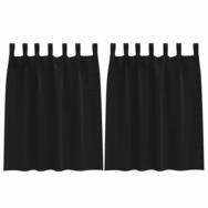 vidaXL Vorhang Verdunkelungs-Vorh&auml;nge mit Ringen 2 pcs Schwarz 140 x 140 cm (2...