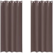 vidaXL Vorhang Verdunkelungs-Vorh&auml;nge mit Ringen 2 pcs Dunkelbraun (2 St),...
