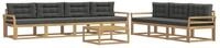 vidaXL Gartenlounge-Set Outdoor-Sofagarnitur mit Kissen 7 pcs Wei&szlig; und...