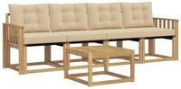 vidaXL Gartenlounge-Set Outdoor-Sofagarnitur mit Kissen 5 pcs Wei&szlig; und Beige,