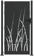 vidaXL Gartentor Gartentor Schwarz 110 x 180 cm Pulverbeschichteter Stahl