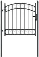 vidaXL Gartentor Zauntor EMMEN 100 x 100 cm Pulverbeschichteter Stahl Grau