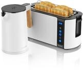 Arendo Fr&uuml;hst&uuml;cks-Set Edelstahl Wasserkocher 1,5l, 4-Scheiben Langschlitz Toaster,