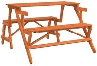 vidaXL Gartentisch Picknicktisch mit B&auml;nken 2-in-1 Massivholz Tanne (1-St)