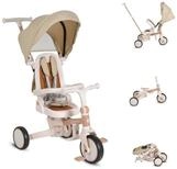 Byox Dreirad Tricycle Compacto 4 in 1, Schiebegriff klappbar Gurt umbaubar EVA