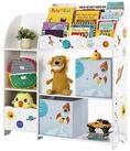 SONGMICS Spielzeugtruhe Kinderregal B&uuml;cherregal Kinder, Spielzeugregal mit 2