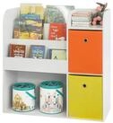 SoBuy B&uuml;cherregal KMB37, Kinderregal mit 5 Ablagef&auml;chern und 2 Stoffboxen