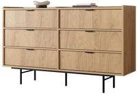 MIRJAN24 Kommode Edison 6S (mit sechs Schubladen), 150x40x90 cm, F&uuml;&szlig;e und...