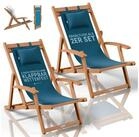 Juskys Gartenliege Tavira, 2er Set, 2 St., Verstellbare Lehne, Klappbar,...