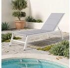 Outsunny Gartenliege mit 6-fach Verstellbar R&uuml;ckenlehne, Aluminiumrahmen,