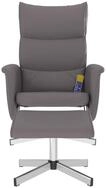 vidaXL Sessel Massagesessel mit Fu&szlig;hocker Grau Kunstleder (1-St)
