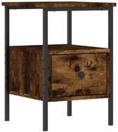 vidaXL Nachttisch Nachttisch R&auml;uchereiche 34x36x50 cm Holzwerkstoff (1-St)