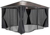 GARMIO Pavillon Pavillon mit &Uuml;berdachung, Metallgestell Rom mit 4 S&auml;ulen,...