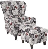 Supellex Ohrensessel Sofia Relaxsessel mit Hocker &ndash; Patchwork Love
