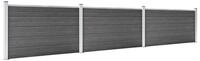 vidaXL Gartenzaun, Zaunelement Set WPC 526x105 cm Schwarz