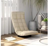 vidaXL Stuhl, Bodenstuhl Drehbar Creme Stoff