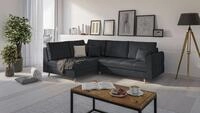 S-Style M&ouml;bel Ecksofa Cuba mit Holzf&uuml;&szlig;en im skandinavischen Stil, Ottomane...
