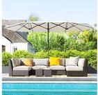 Outsunny Sonnenschirm 436 x 260 cm, UV Schutz, aus Stahl, mit Handkurbel, LxB: