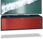 Vladon Lowboard Lana 1000 (TV-Kommode, mit Klappe), Schwarz matt/Bordeaux...