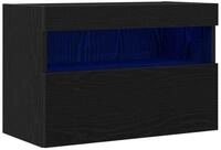 vidaXL TV-Wand TV-Wandschrank mit LED Schwarz Eichen-Optik 60 x 30 x 40 cm,...