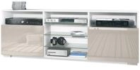 Vladon Lowboard Granada (TV-Kommode, mit 2 T&uuml;ren und 6 offenen F&auml;chern), Wei&szlig;
