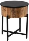 M2 Kollektion Beistelltisch FABIO, &Oslash; 45 cm, Braun, Schwarz, Mangholz massiv,