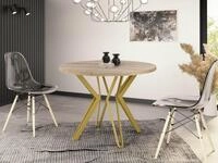 WFL GROUP Esstisch Daisy ausziehbarer rund industrial mit goldenen Metallbeinen...