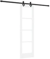 vidaXL Haust&uuml;r Schiebet&uuml;r Wei&szlig; 61 x 198,5 cm Massivholz Kiefer und Glas...