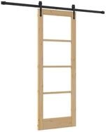 vidaXL Haust&uuml;r Schiebet&uuml;r Nat&uuml;rlich und Schwarz 73,5 x 198,5 cm (1-St)