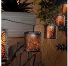esotec LED Gartenleuchte Marokko 8 Laternen Solar 2m +2m Kabel 2500K kupfer/gold