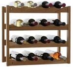 relaxdays Weinregal aus Walnuss f&uuml;r 16 Flasche
