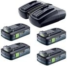 FESTOOL Energie Set TCL 6 DUO Doppel Schnellladeger&auml;t 10,8 V - 18 V (577017