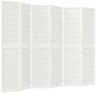 vidaXL Raumteiler 6-tlg. Paravent Japanischer Stil Faltbar 240x170 cm Wei&szlig;,...