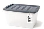 BigDean Aufbewahrungsbox 4x 60 L Plastikboxen mit Deckel gro&szlig; Budget...
