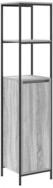 vidaXL Badezimmerspiegelschrank Badschrank mit Regalen Grau Sonoma 36x35x165 cm