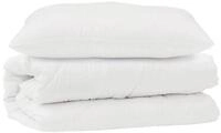 vidaXL Bett Bettdecken Set mit Kissen 2 pcs Wei&szlig; Mikrofaser (2-tlg)