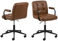 ACTONA GROUP Schreibtischstuhl in cognac, Polyurethan, Stahl - 56x88,5x59cm...