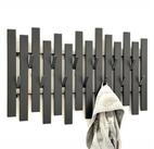 DanDiBo Wandgarderobe Schwarz Metall Modern 96637 Garderobe Wand mit Haken