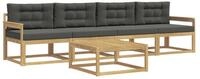 vidaXL Gartenlounge-Set Outdoor-Sofagarnitur mit Kissen 4 pcs Wei&szlig; und...