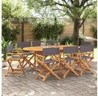 vidaXL Gartenstuhl, Klappbare Gartenst&uuml;hle 8 Stk. Dunkelgrau Stoff