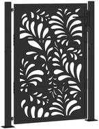 vidaXL Gartentor Gartentor Schwarz 100x125 cm Stahl Wellendesign