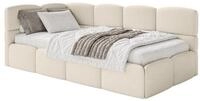 Selsey Jugendbett CLOUDY, mit Lattenrost, Bettkasten und Eck-Kopfteil, Boucl&eacute;,