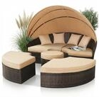 Mucola Gartenlounge-Set Sonneninsel 180CM Polyrattan Gartenmuschel Gartenliege